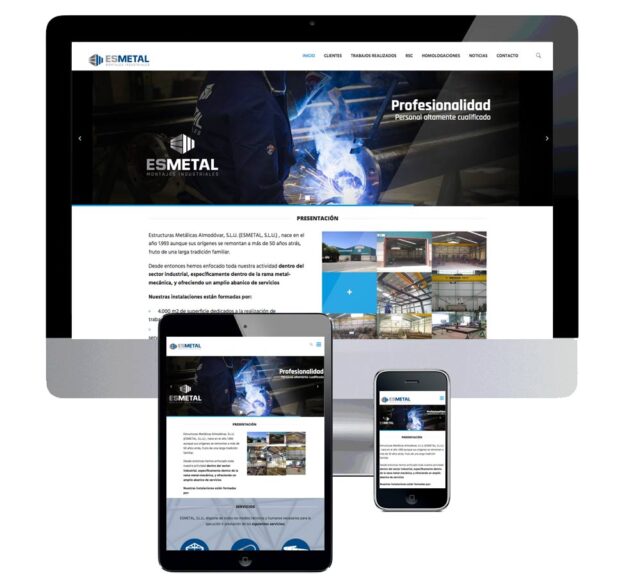 Página web para Esmetal - Estructuras metálicas