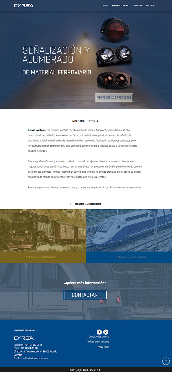 diseño de página web para empresa ferroviaria