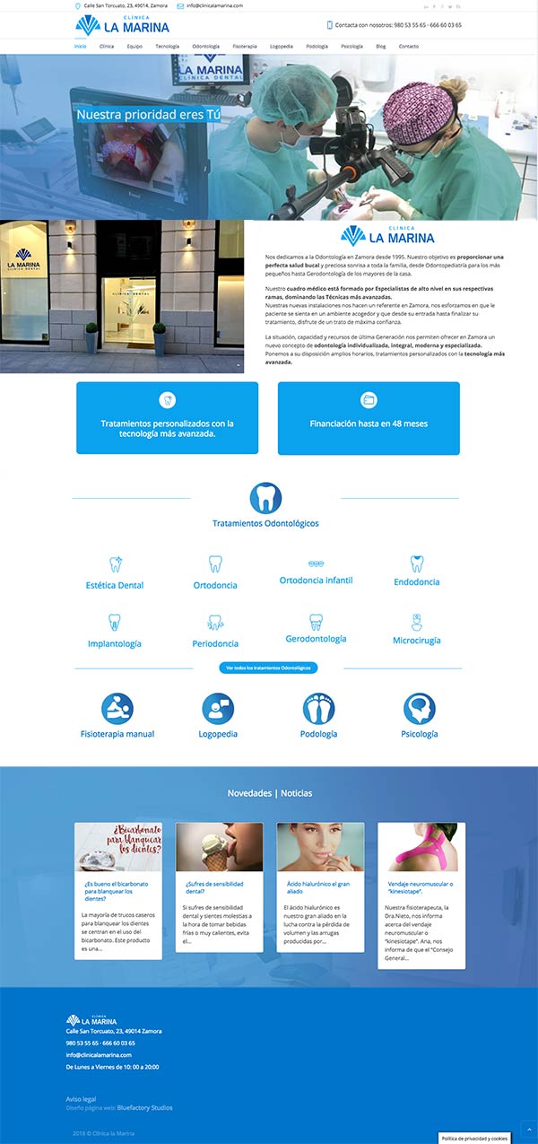diseño de pagina web para clinica