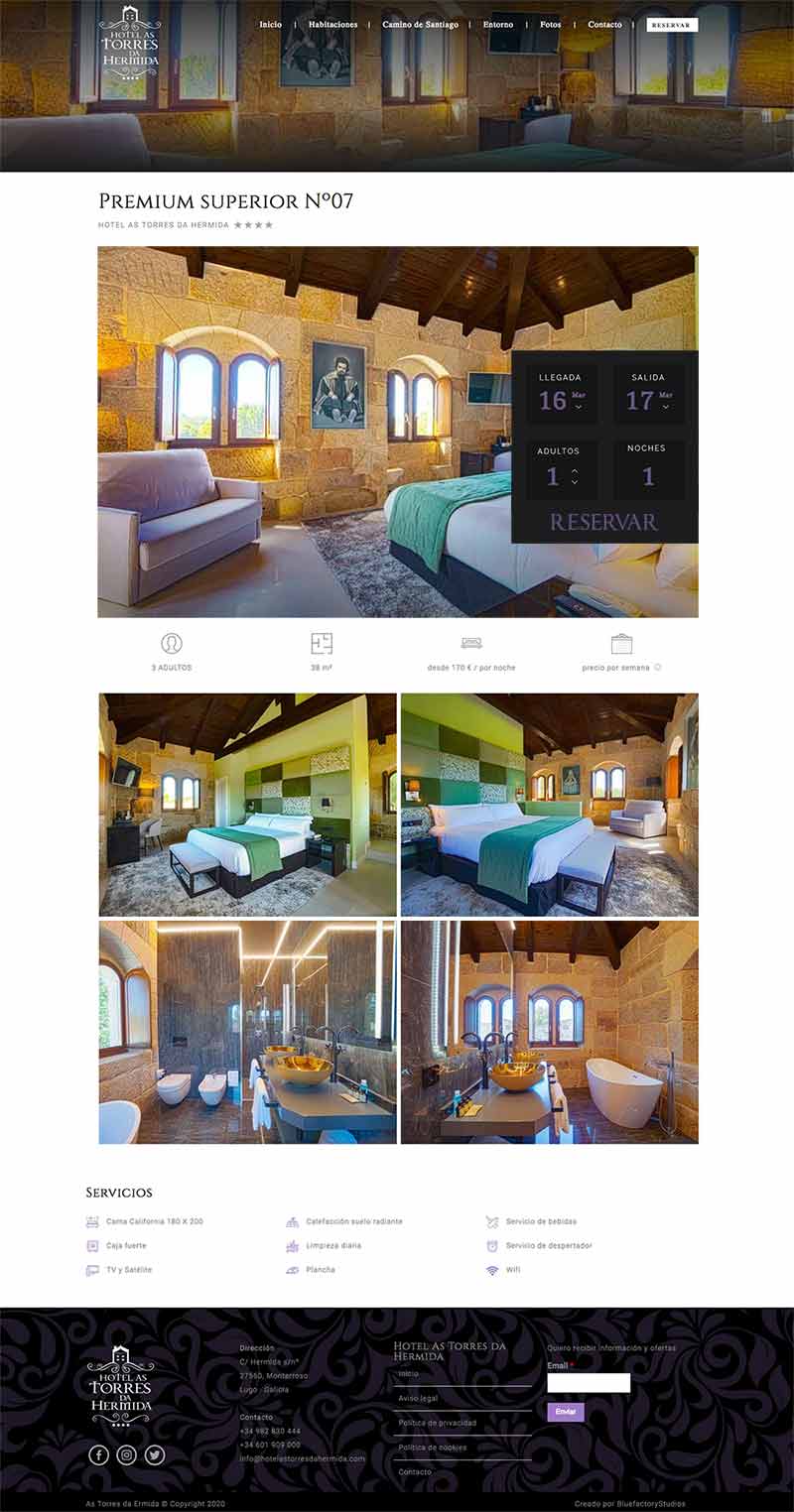 página web para hotel de lujo