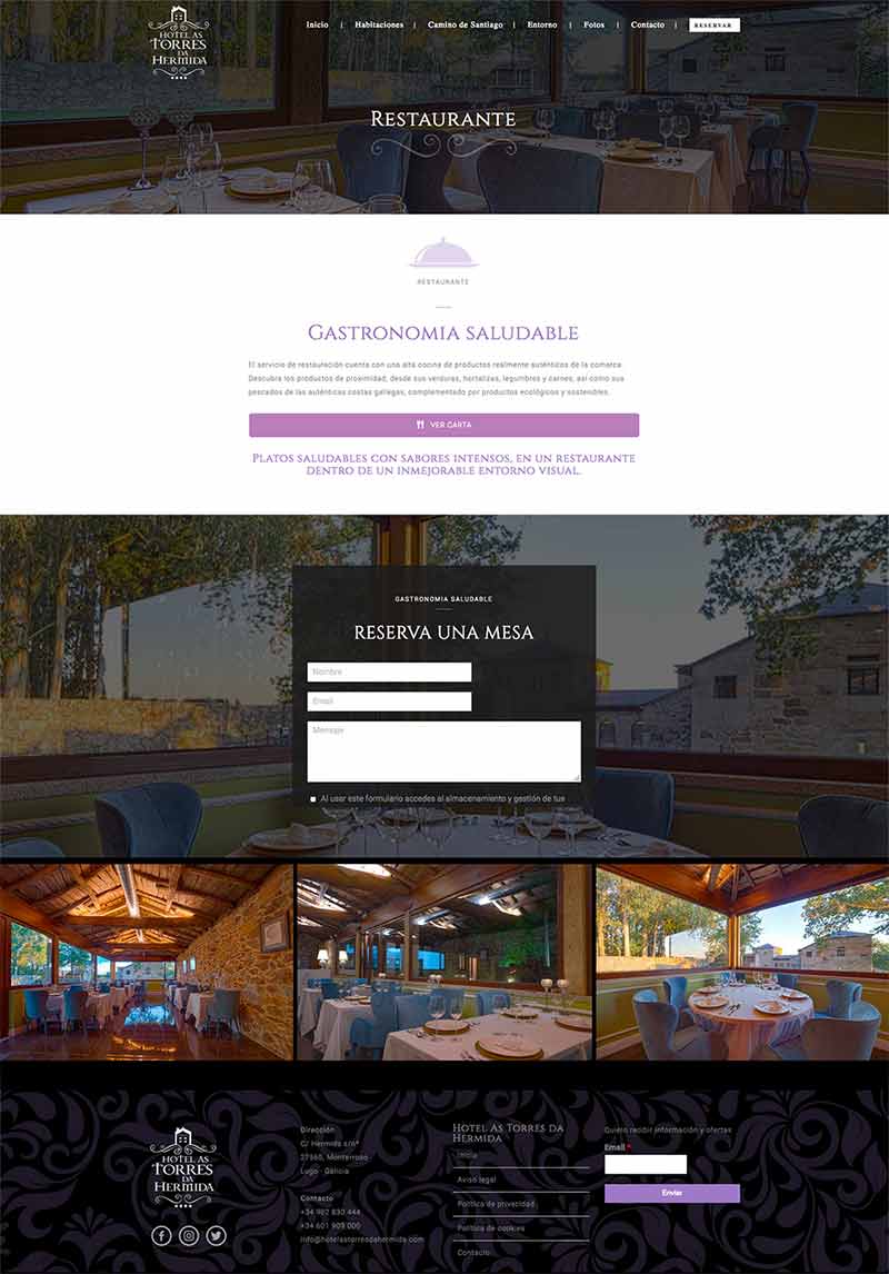 página web para hotel de lujo