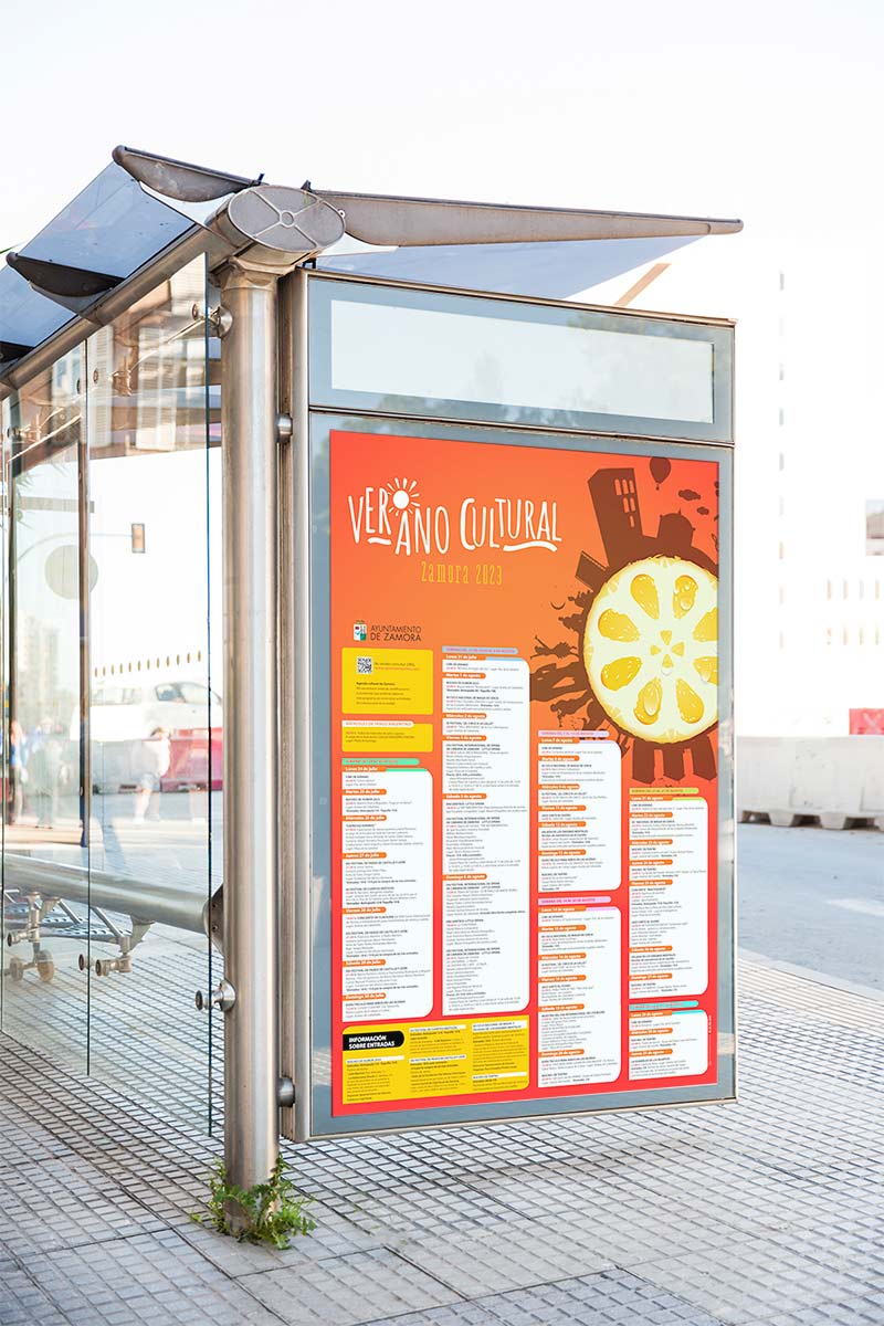 diseño de mupi oficial Verano Cultural 2023 Zamora