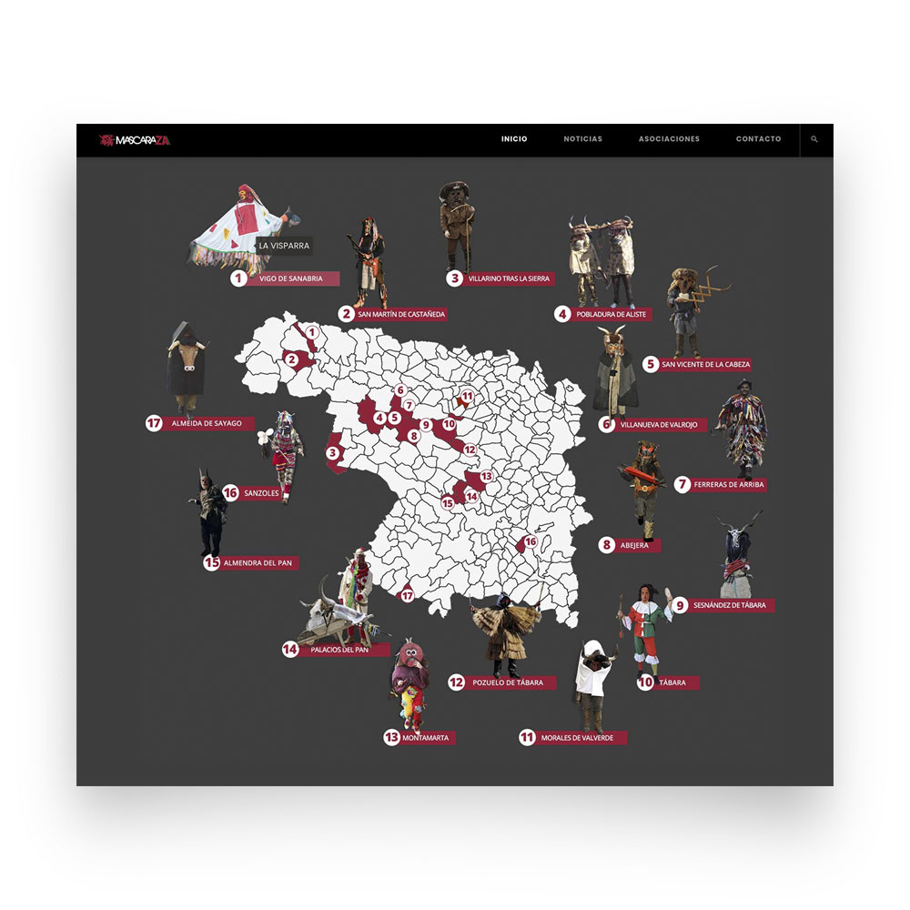 diseño de pagina web para asociación cultural mascaraza