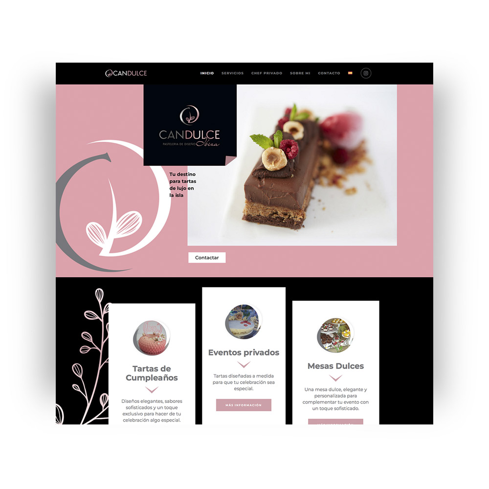 diseño de pagina web para CanDulce Ibiza