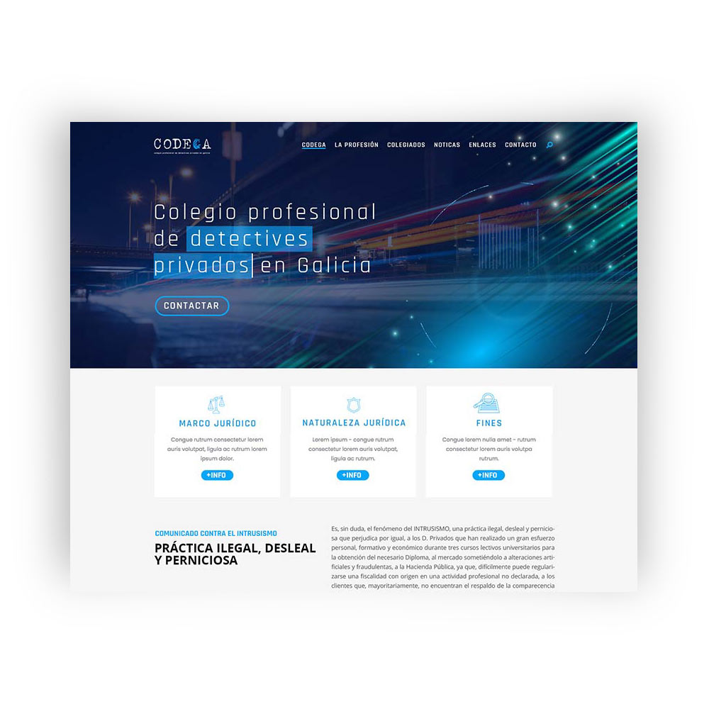diseño de pagina web para colegio de detectives