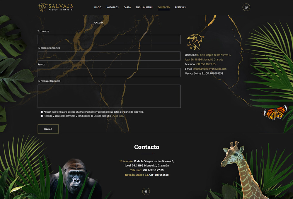 diseño de página web para restaurante