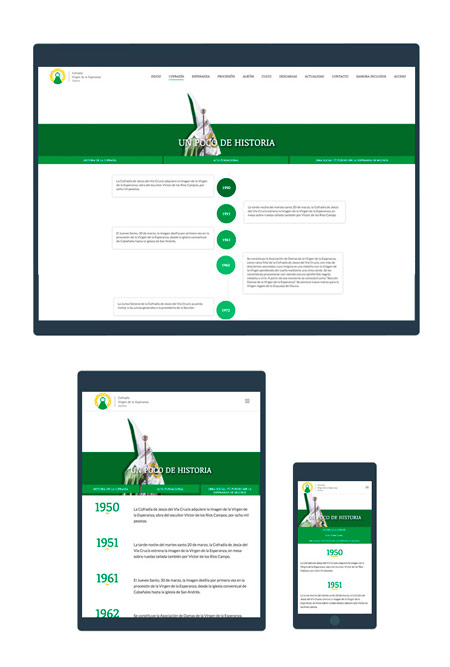 diseño de pagina web para cofradía de semana santa
