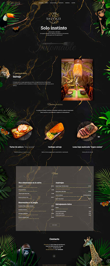 diseño de página web para restaurante