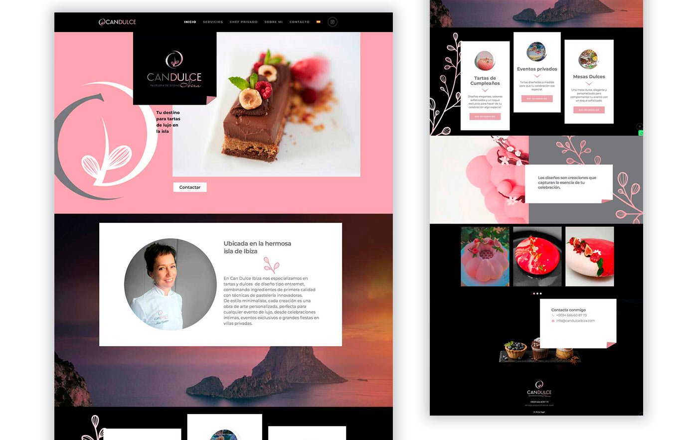 diseño de pagina web para Chef privado