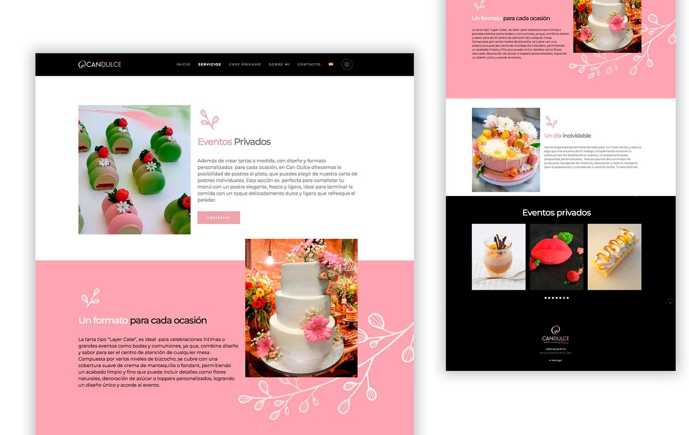 diseño de pagina web para Chef privado