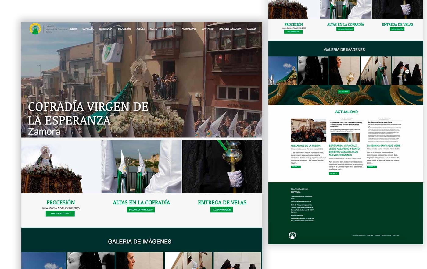 diseño de pagina web para cofradía de semana santa