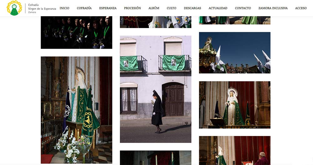 pagina web para cofradía de semana santa