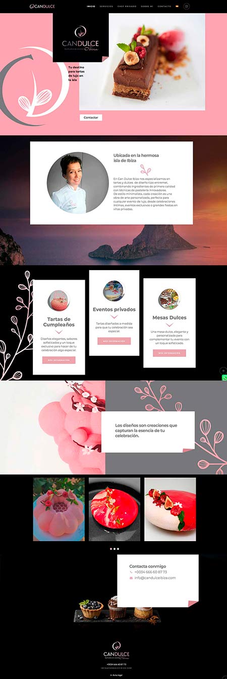 diseño de pagina web para Chef privado