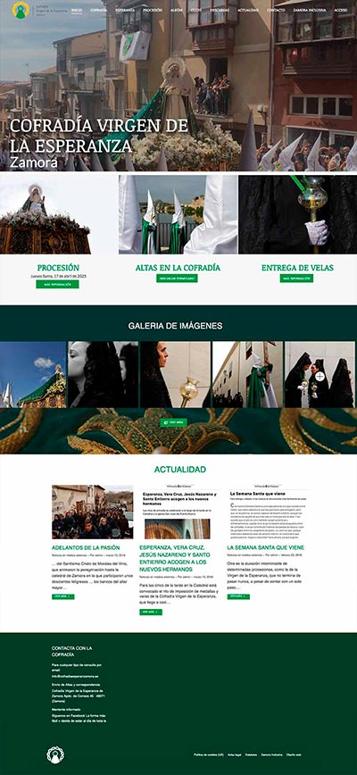 contratar diseño de pagina web para cofradía de semana santa