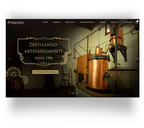 diseño de página web Aguardientes Cervato
