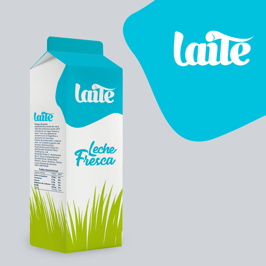 Diseño de imagen corporativa y packaging para leche | Laite