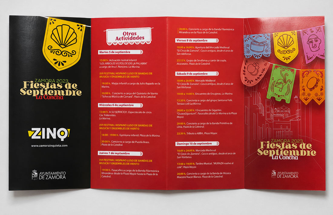Folleto programa de las Fiestas de Septiembre La Concha de Zamora