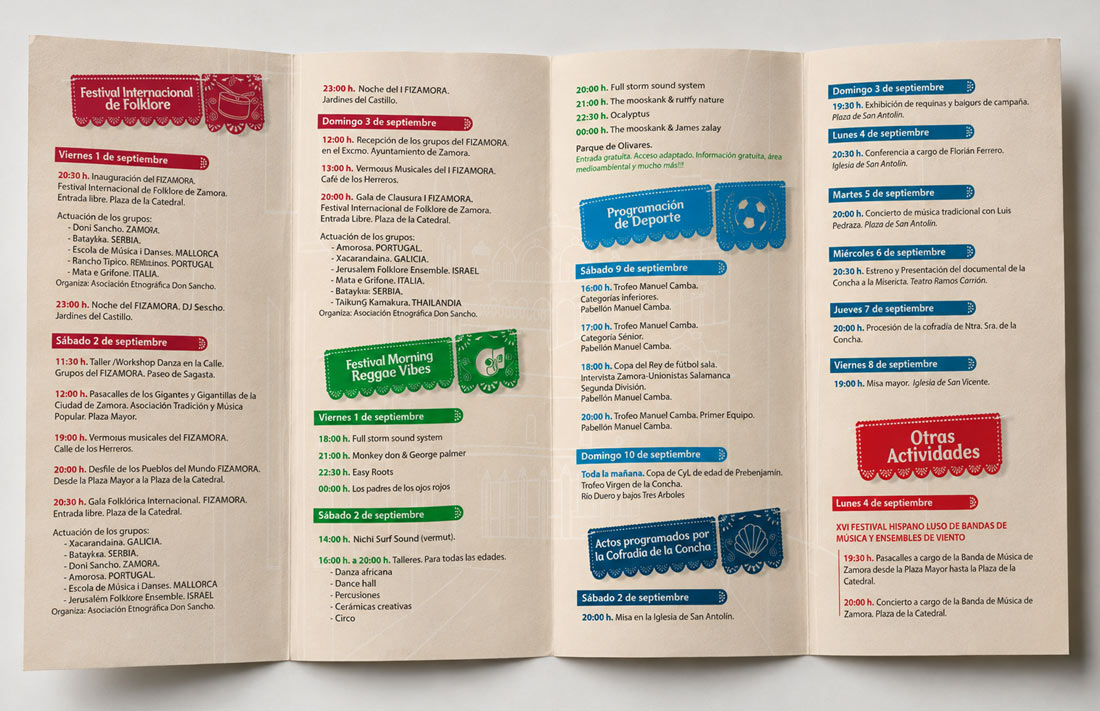 Folleto programa de las Fiestas de Septiembre La Concha de Zamora