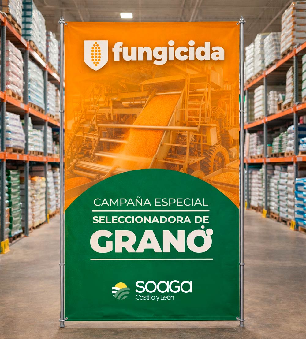 Diseño de roll-up para campaña de seleccionadora de grano y fungicidas