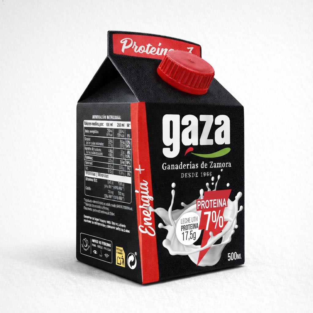 Diseño de packaging para leche alta en proteínas | Sector lácteo