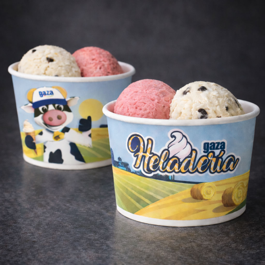 Diseño de packaging tarrina de helado para gaza