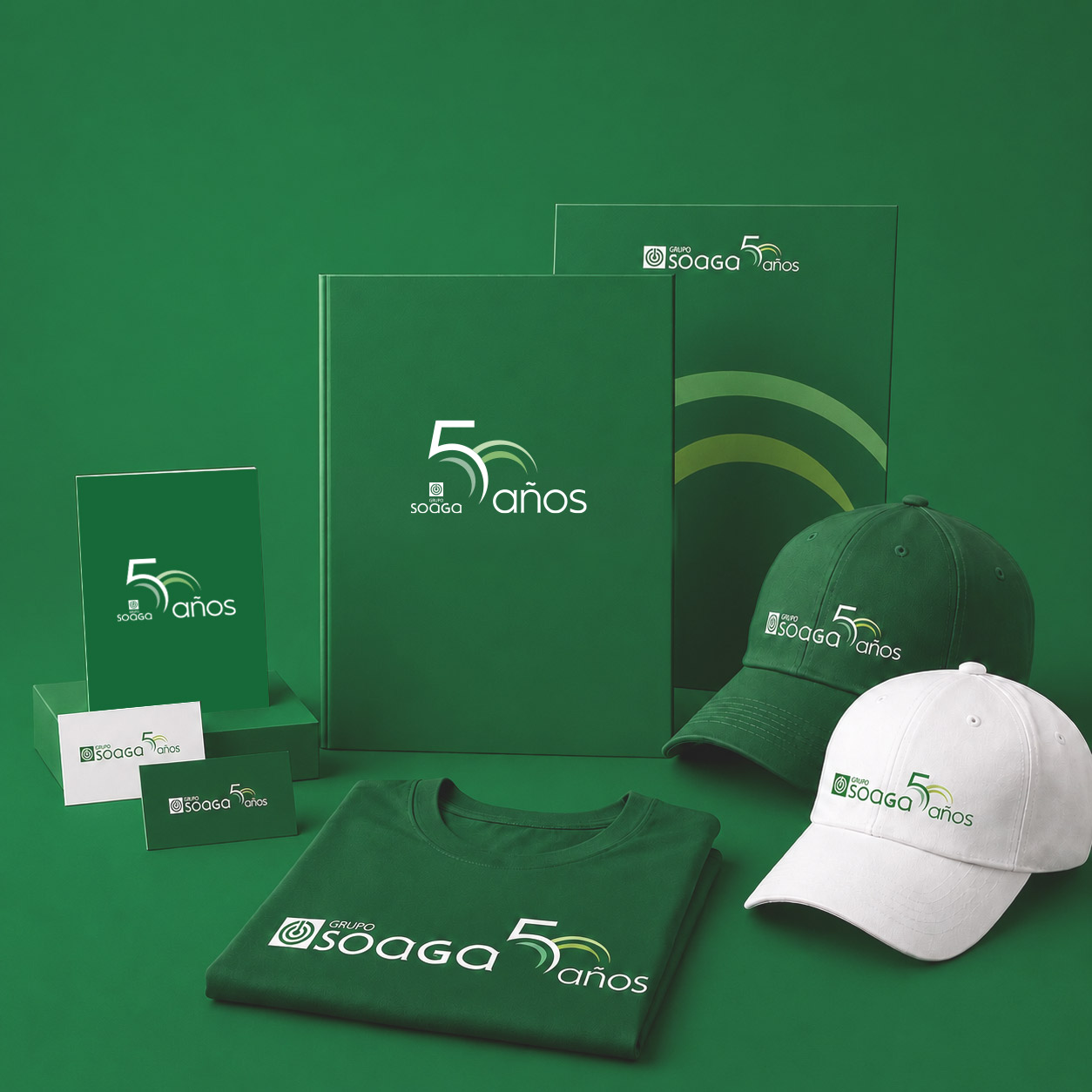 diseño de imagen y merchandising 50 aniversario empresa grupo soaga