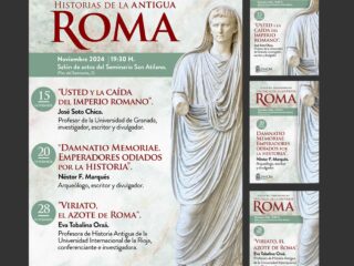 Diseño de cartelería para el ciclo de conferencias "Historias de la Antigua Roma"