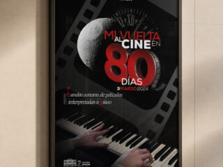Diseño de cartelería para el espectáculo “Mi vuelta al cine en 80 días”